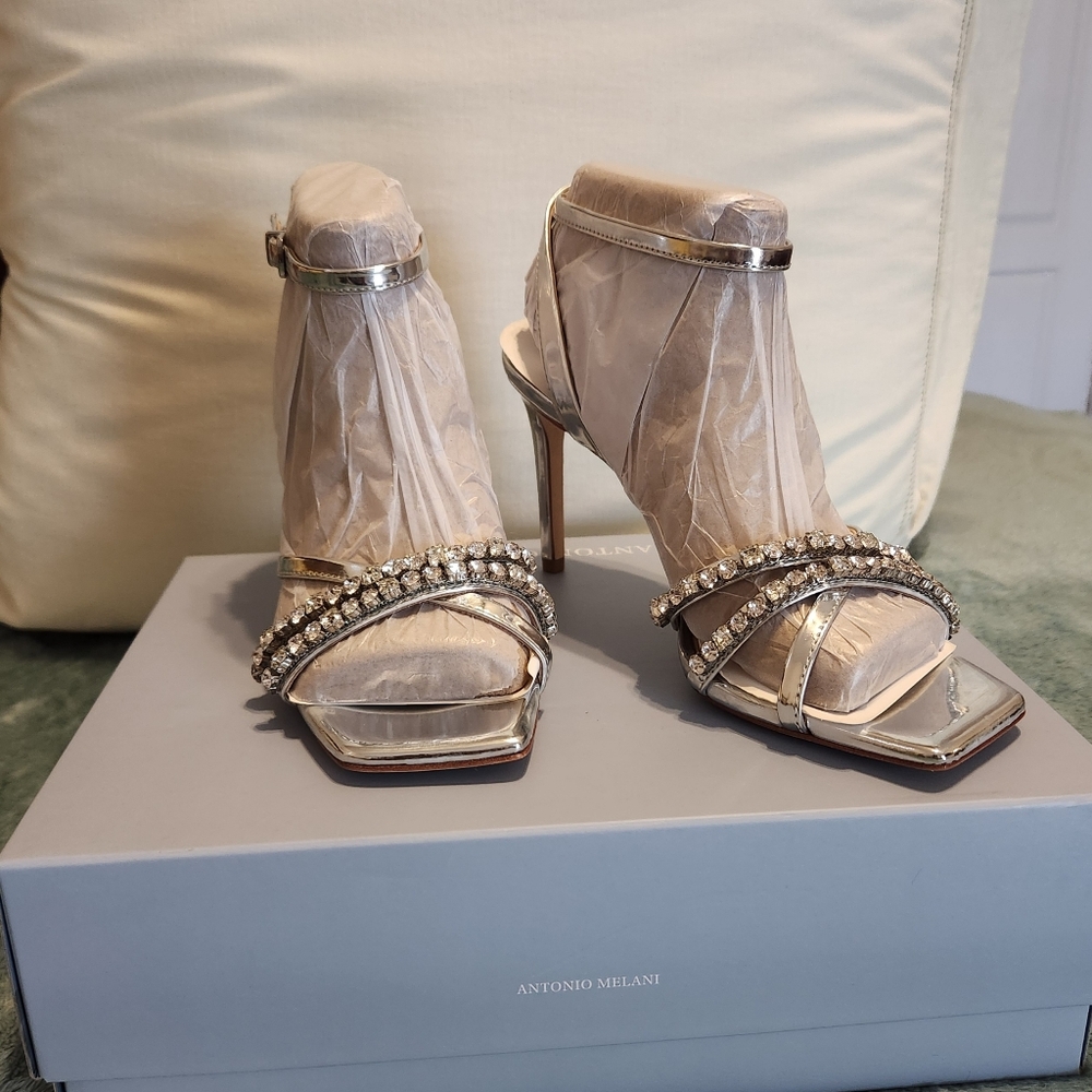 Antonio Melani Silver Strappy Heels